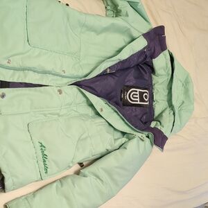 Airblaster Mint Green Jacket with Purple Lining